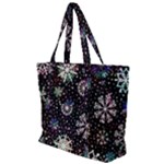 Shiny Winter Snowflake Abstract Christmas Cold Crystal December Zip Up Canvas Bag