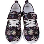 Shiny Winter Snowflake Abstract Christmas Cold Crystal December Women s Velcro Strap Shoes