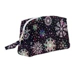 Shiny Winter Snowflake Abstract Christmas Cold Crystal December Wristlet Pouch Bag (Medium)