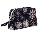 Shiny Winter Snowflake Abstract Christmas Cold Crystal December Wristlet Pouch Bag (Large)