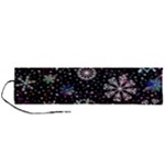 Shiny Winter Snowflake Abstract Christmas Cold Crystal December Roll Up Canvas Pencil Holder (L)