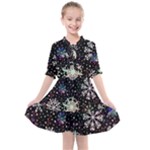 Shiny Winter Snowflake Abstract Christmas Cold Crystal December Kids  All Frills Chiffon Dress