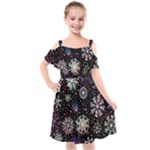 Shiny Winter Snowflake Abstract Christmas Cold Crystal December Kids  Cut Out Shoulders Chiffon Dress