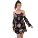 Shiny Winter Snowflake Abstract Christmas Cold Crystal December Boho Dress