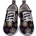 Shiny Winter Snowflake Abstract Christmas Cold Crystal December Kids Athletic Shoes