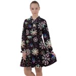 Shiny Winter Snowflake Abstract Christmas Cold Crystal December All Frills Dress