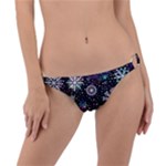 Shiny Winter Snowflake Abstract Christmas Cold Crystal December Ring Detail Bikini Bottoms