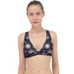 Shiny Winter Snowflake Abstract Christmas Cold Crystal December Classic Banded Bikini Top