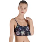 Shiny Winter Snowflake Abstract Christmas Cold Crystal December Layered Top Bikini Top 