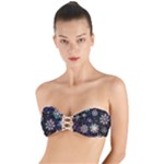 Shiny Winter Snowflake Abstract Christmas Cold Crystal December Twist Bandeau Bikini Top