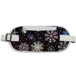 Shiny Winter Snowflake Abstract Christmas Cold Crystal December Rounded Waist Pouch