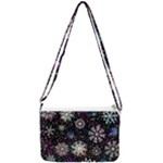 Shiny Winter Snowflake Abstract Christmas Cold Crystal December Double Gusset Crossbody Bag