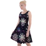 Shiny Winter Snowflake Abstract Christmas Cold Crystal December Knee Length Skater Dress