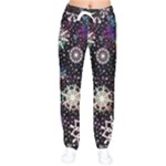 Shiny Winter Snowflake Abstract Christmas Cold Crystal December Women Velvet Drawstring Pants