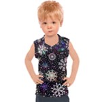 Shiny Winter Snowflake Abstract Christmas Cold Crystal December Kids  Sport Tank Top