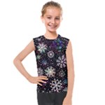 Shiny Winter Snowflake Abstract Christmas Cold Crystal December Kids  Mesh Tank Top