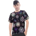 Shiny Winter Snowflake Abstract Christmas Cold Crystal December Men s Sport Top