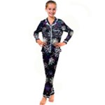 Shiny Winter Snowflake Abstract Christmas Cold Crystal December Kids  Satin Long Sleeve Pajamas Set