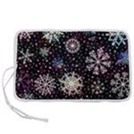 Shiny Winter Snowflake Abstract Christmas Cold Crystal December Pen Storage Case (S)