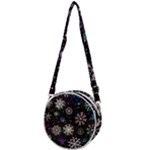 Shiny Winter Snowflake Abstract Christmas Cold Crystal December Crossbody Circle Bag