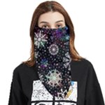 Shiny Winter Snowflake Abstract Christmas Cold Crystal December Face Covering Bandana (Triangle)