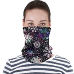 Shiny Winter Snowflake Abstract Christmas Cold Crystal December Face Seamless Bandana (Adult)