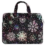 Shiny Winter Snowflake Abstract Christmas Cold Crystal December MacBook Pro 13  Double Pocket Laptop Bag