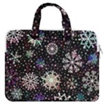 Shiny Winter Snowflake Abstract Christmas Cold Crystal December MacBook Pro 15  Double Pocket Laptop Bag 