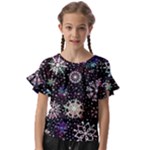 Shiny Winter Snowflake Abstract Christmas Cold Crystal December Kids  Cut Out Flutter Sleeves