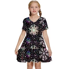 Kids  Short Sleeve Tiered Mini Dress 