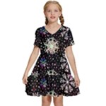 Shiny Winter Snowflake Abstract Christmas Cold Crystal December Kids  Short Sleeve Tiered Mini Dress