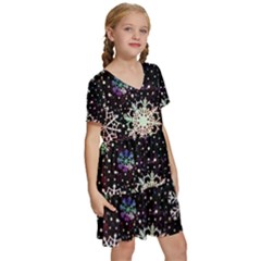 Kids  Short Sleeve Tiered Mini Dress 