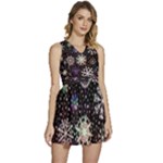 Shiny Winter Snowflake Abstract Christmas Cold Crystal December Sleeveless High Waist Mini Dress