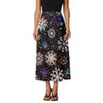 Shiny Winter Snowflake Abstract Christmas Cold Crystal December Classic Midi Chiffon Skirt