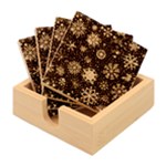 Shiny Winter Snowflake Abstract Christmas Cold Crystal December Bamboo Coaster Set