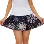 Shiny Winter Snowflake Abstract Christmas Cold Crystal December Women s Skort