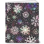 Shiny Winter Snowflake Abstract Christmas Cold Crystal December 8  x 10  Hardcover Notebook