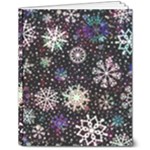 Shiny Winter Snowflake Abstract Christmas Cold Crystal December 8  x 10  Softcover Notebook