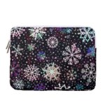 Shiny Winter Snowflake Abstract Christmas Cold Crystal December 13  Vertical Laptop Sleeve Case With Pocket