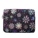 Shiny Winter Snowflake Abstract Christmas Cold Crystal December 14  Vertical Laptop Sleeve Case With Pocket