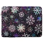 Shiny Winter Snowflake Abstract Christmas Cold Crystal December 17  Vertical Laptop Sleeve Case With Pocket