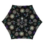 Shiny Winter Snowflake Abstract Christmas Cold Crystal December Automatic Folding Umbrella with Case (Small)