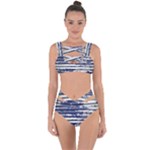 Metallic Rhythm Print Bandaged Up Bikini Set 