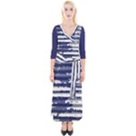 Metallic Rhythm Print Quarter Sleeve Wrap Maxi Dress