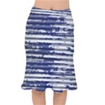 Metallic Rhythm Print Short Mermaid Skirt