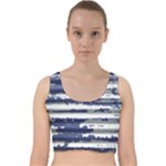 Metallic Rhythm Print Velvet Racer Back Crop Top