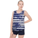 Metallic Rhythm Print Bubble Hem Chiffon Tank Top