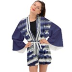 Metallic Rhythm Print Long Sleeve Kimono