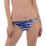 Metallic Rhythm Print Ring Detail Bikini Bottoms