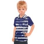 Metallic Rhythm Print Kids  Polo T-Shirt